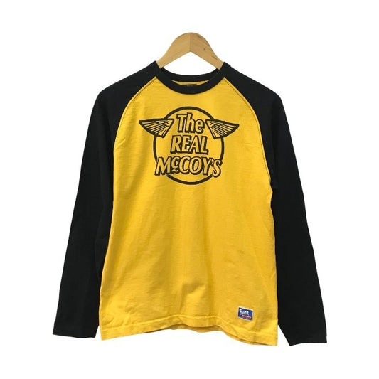 The REAL McCOY’S BUCO リアルマッコイズ Tシャツ メンズ 長袖 コットン ラグラン ロンT イエロー/ブラック 38サイズ 中古 T1