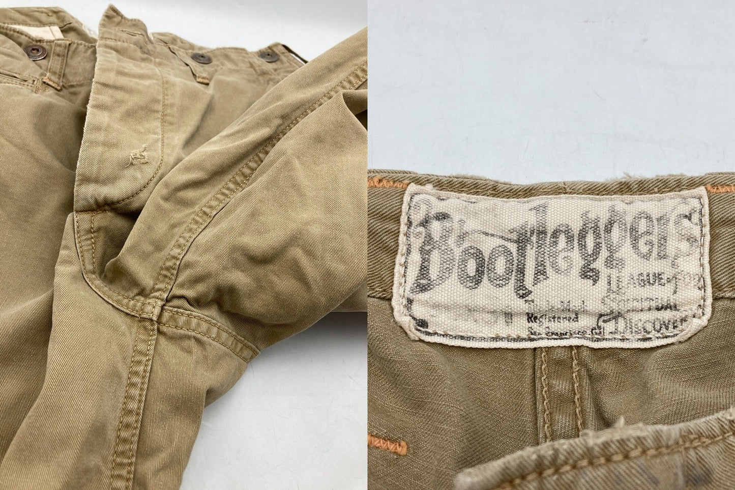 BOOTLEGGERS ブートレガーズ シンチバック チノトラウザーズ ペンキ加工 メンズ 中古 D4