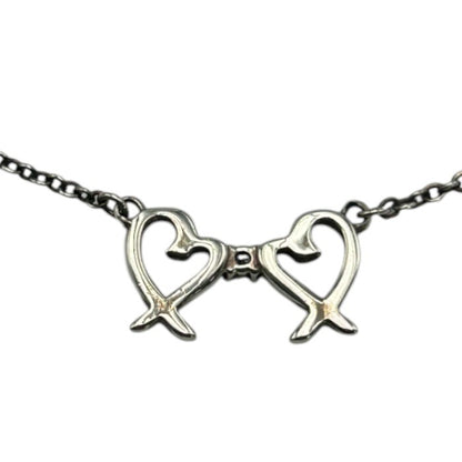 TIFFANY ＆Co. ティファニー シルバー925 1P ダイヤモンド パロマピカソ ダブルラビングハート ネックレス ブランド ハート かわいい アクセサリー レディース 中古 W４