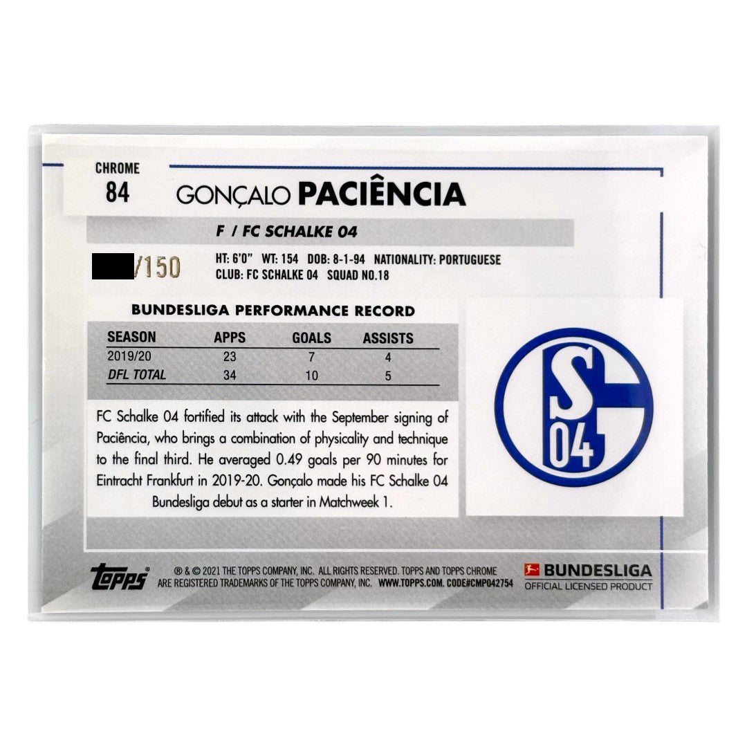 TOPPS サッカーカード CHROME GONCALO PACIENCIA SCHALKE 04 /150 #84 中古 IT1