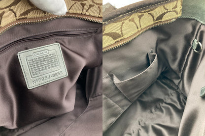 COACH コーチ シグネチャー ビーデッド トートバッグ 8K52 中古 D4