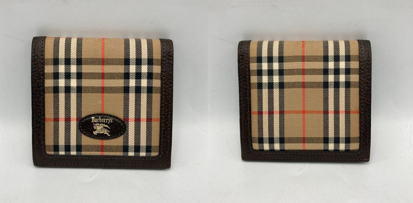 Burberrys バーバリーズ ノバチェック シャドーホース 2つ折り コンパクト財布 中古 D4