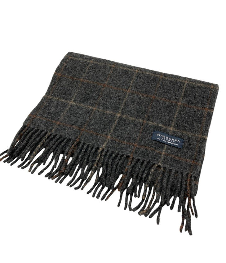 BURBERRY LONDON バーバリーロンドン カシミヤ100％ チェックマフラー 中古 D4