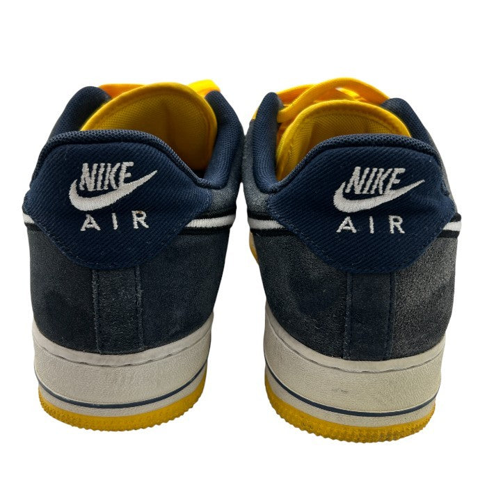 NIKE ナイキ エアフォース スニーカー AO24399-700 28cm 靴 シューズ メンズ イエロー ネイビー 中古 W４
