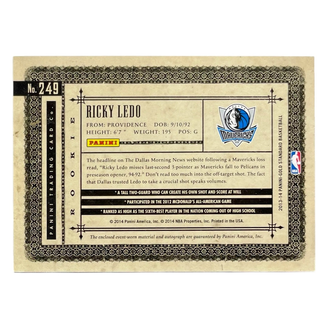 PANINI NBAカード GOLD STANDARD RICKY LEDO MAVERICKS #249 中古 IT2