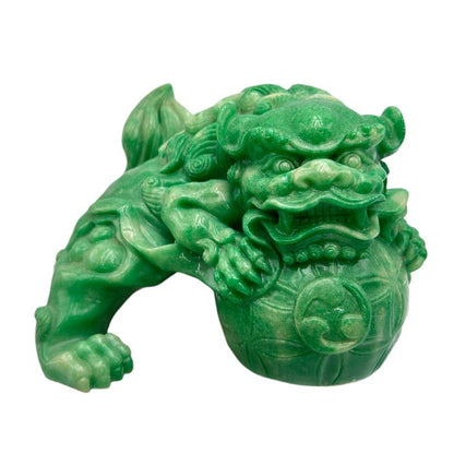 シーサー 翡翠 置物 沖縄 インテリア 石 かっこいい 中古 W４