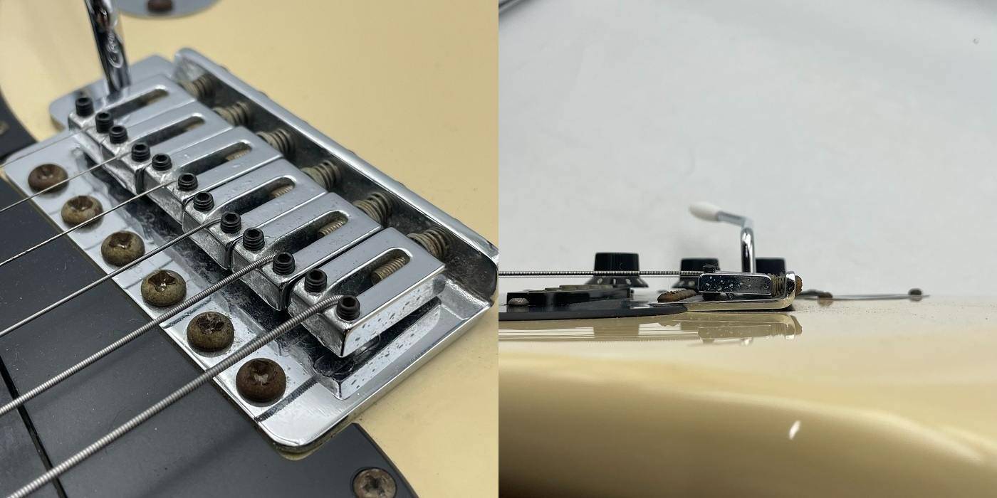 Samick ストラトタイプ エレキギター クリーム ブラック サミック 入門 練習 中古 R4