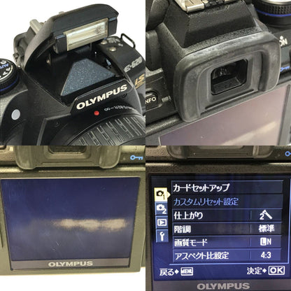 OLYMPUS デジタル一眼カメラ ダブルズームキット ブラック 標準/望遠レンズセット 2.7インチ可動式液晶 E-620 中古 T1