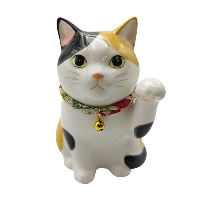 未使用品 薬師窯 YAKUSHIGAMA うちの招き猫 みけ 7876 中古 H4