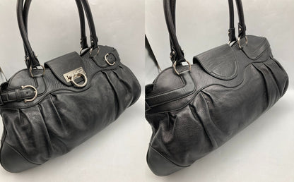 Salvatore Ferragamo サルヴァトーレフェラガモ ガンチーニ マリッサ ハンドバッグ ブラック BW-21 中古 D4