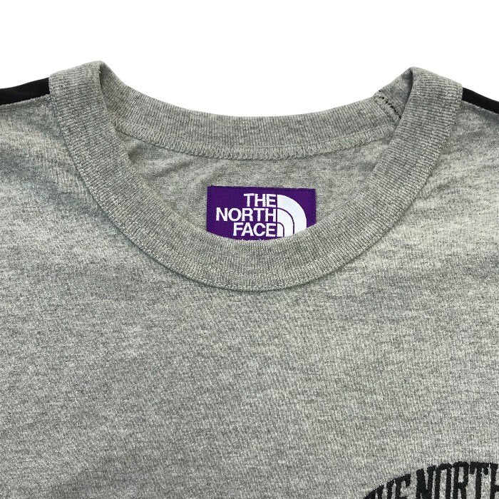 THE NORETH FACE ザノースフェイス パープルレーベル 7oz Field Baseball Tシャツ メンズ コットン 8分袖 ベースボールT nanamicaコラボ オーバーサイズ グレー Lサイズ N24FH009 中古 T1