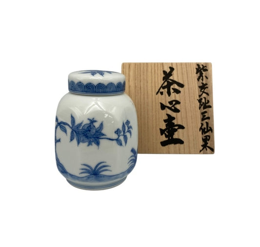 御室焼 和善造 北村和善  紫交趾三仙果 茶心壷 中古 D4