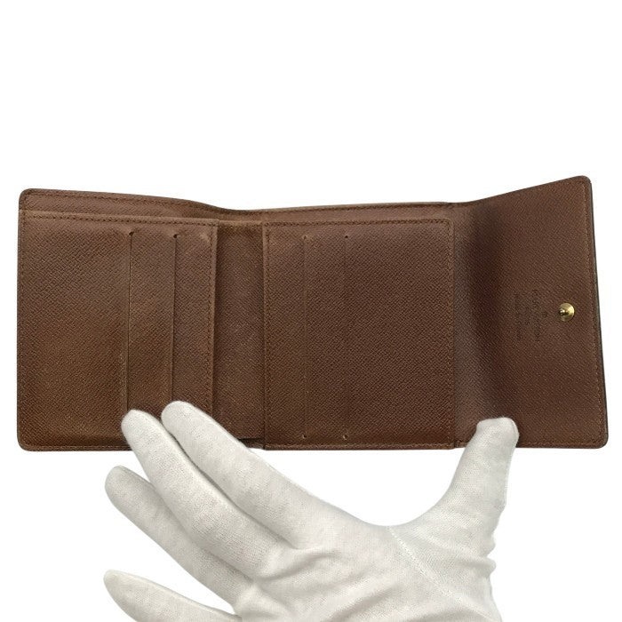LOUIS VUITTON ルイヴィトン モノグラム ポルトモネ ビエカルトクレディ 財布 レディース 3つ折り ダブルホック M61652 中古 T1