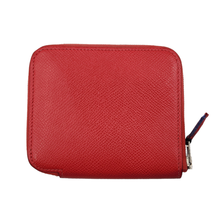 HERMES エルメス アザップシルクイン コンパクト エプソン 財布 レディース ラウンドファスナー ルージュ/パープル ヴォーエプソン 中古 T1