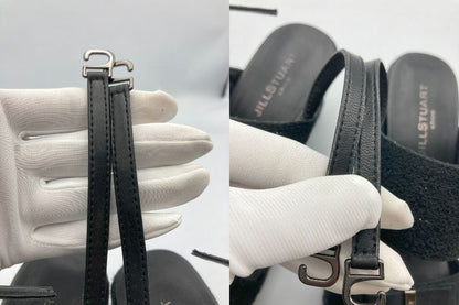 JILL STUART shoe ジルスチュアート リボンモチーフ プラットフォームジュートサンダル 24.0cm 中古 D4