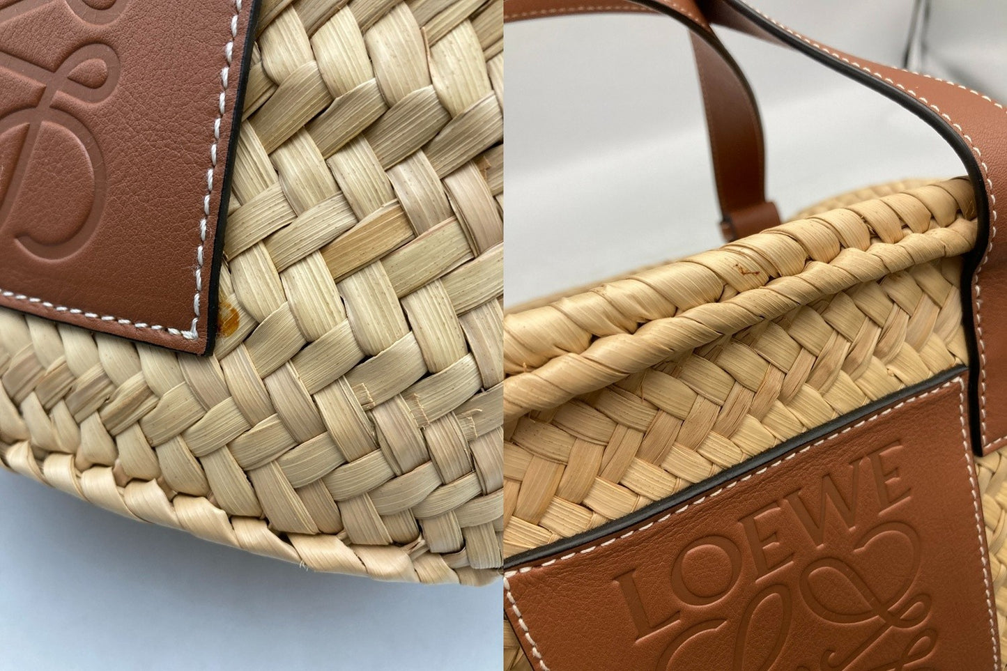 LOEWE ロエベ バスケットバッグ スモール(ヤシの葉&カーフ) 中古 D4