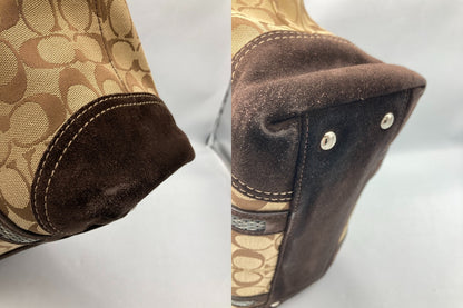 COACH コーチ シグネチャー ビーデッド トートバッグ 8K52 中古 D4