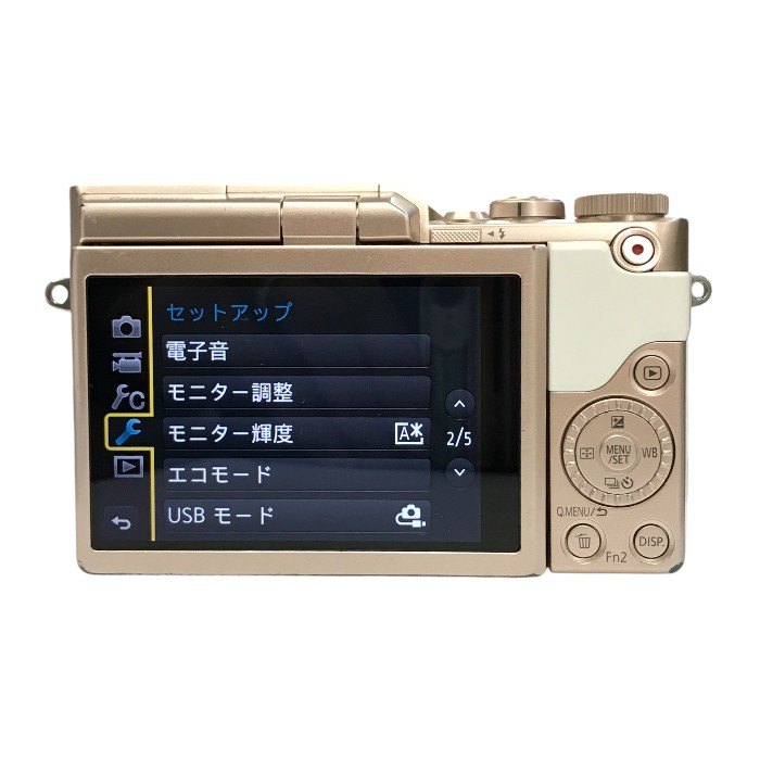 Panasonic パナソニック LUMIX デジタル一眼レフ カメラ ボディ ホワイト コンパクト 自分撮り microSD DC-GF10 中古 T1