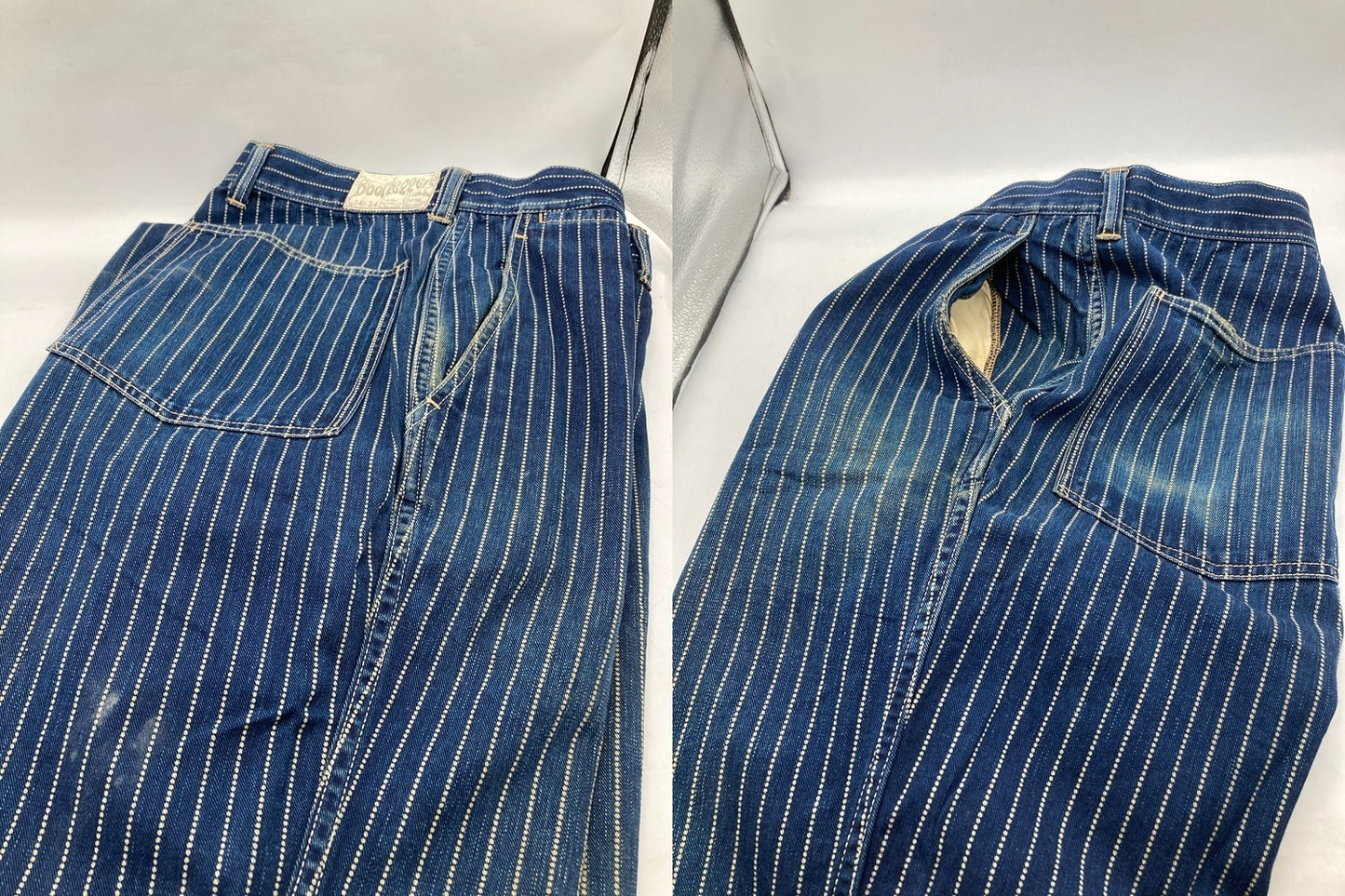 Bootleggers ブートレガーズ ヒッコリー ワークパンツ サイズ34×34 メンズ 中古 D4