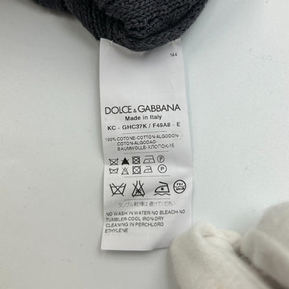 DOLCE & GABBANA カーディガン メンズ 春秋 薄手 コットン ワッフル ニット 無地 シンプル グレー 54サイズ アパレル おしゃれ トップス 中古 W1
