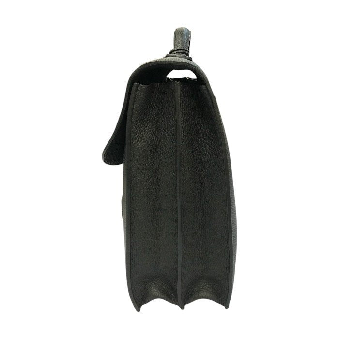 HERMES エルメス サックアデペッシュ ブリーフケース メンズ ビジネスバッグ 書類ケース シルバー金具 ブラック 中古 T1