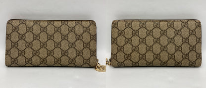 GUCCI グッチ GGスプリーム ラウンドファスナー長財布 212110 中古 D4
