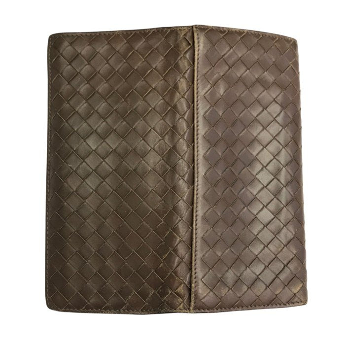BOTTEGA VENETA ボッテガヴェネタ 長財布 メンズ イントレチャート 二つ折り レザー 小銭入れなし 札入れ ブラウン 中古 T1