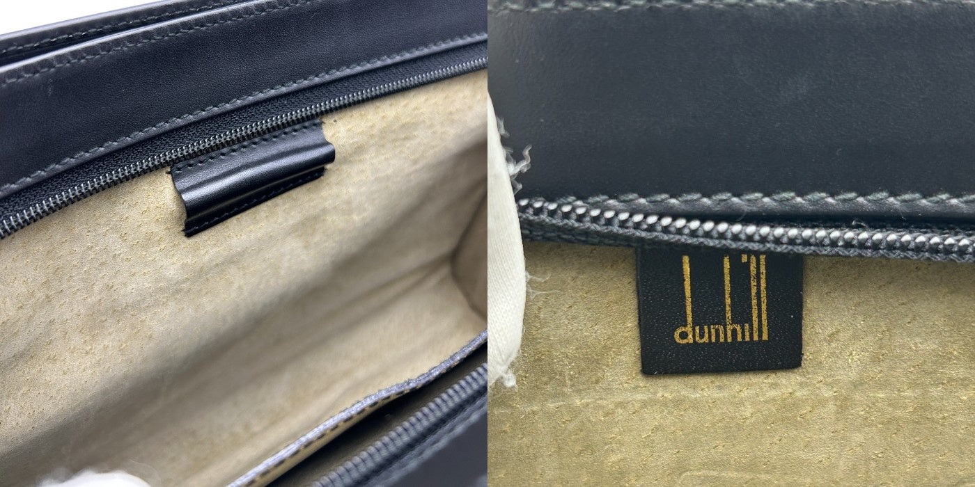 dunhill ダンヒル セカンドバッグ レザー ブラック クラッチバッグ 鞄 本革 メンズ 中古 W４