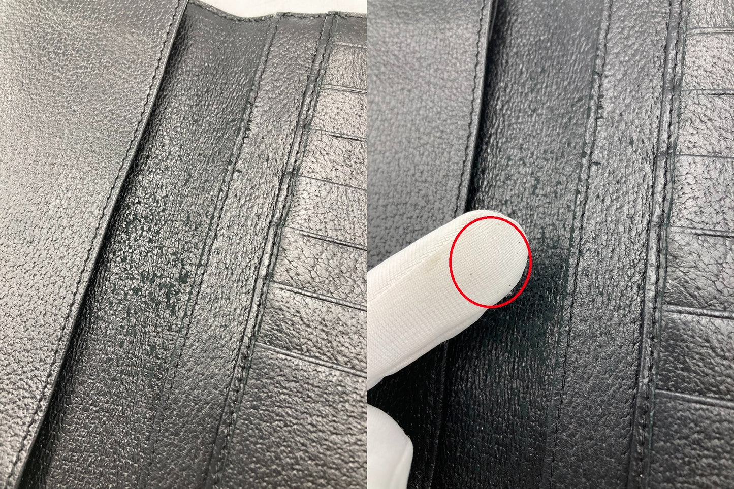 GUCCI グッチ キャンバスレザー Wホック 2つ折り長財布 035 0416 2109 中古 D4