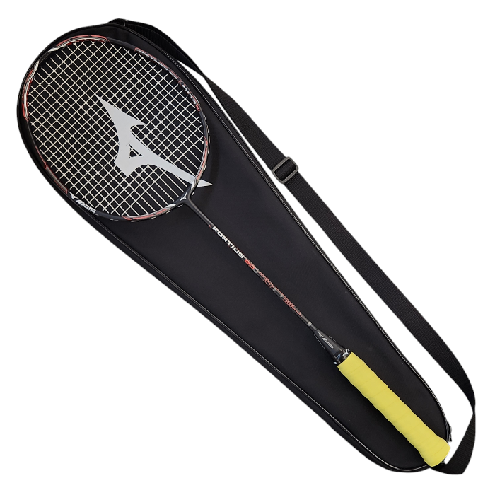 MIZUNO ミズノ FORTIUS 80 フォルティウス バドミントンラケット ハードヒッター向け グラファイト ブラック/レッド 4U6 73JTB180 中古 T1