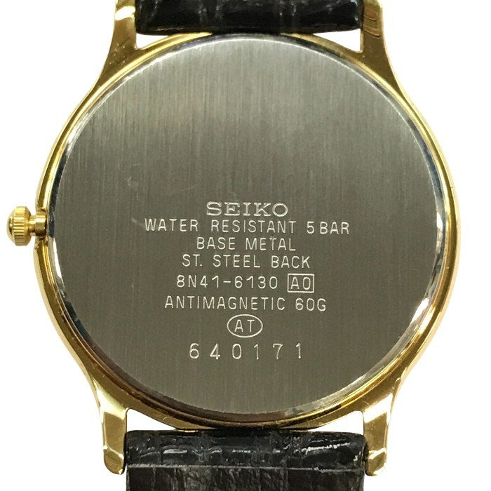 SEIKO セイコー SPIRIT 腕時計 メンズ アナログ クォーツ シンプル ゴールド/アイボリー 8N41 6130 中古 T1