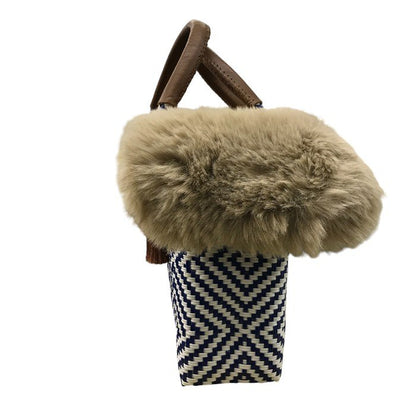 WOVEN ウーヴン メルカドバック レディース ネイビー ホワイト 中古 N1