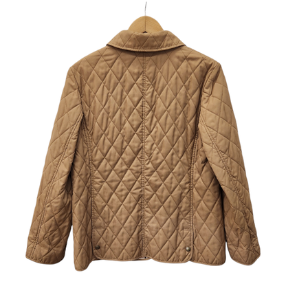 BURBERRY バーバリー ジャケット レディース 秋冬 キルティング 中綿 裏チェック柄 ベージュ 42サイズ FC059-730 中古 T1