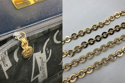 Salvatore Ferragamo サルヴァトーレフェラガモ ガンチーニ チェーン ショルダーバッグ 中古 D4