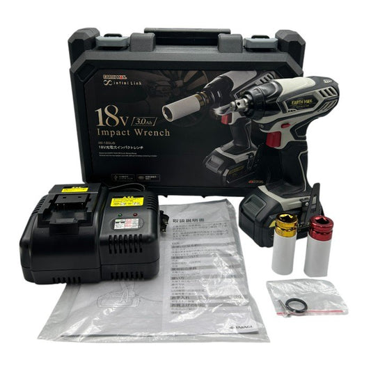 高儀 Takagi EARTH MAN 18V 充電式インパクトレンチ infini-Link IW-180LiB 電動工具 タイヤ交換 締め付け ゆるめ USB出力付 中古 W４