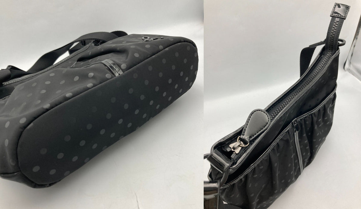 agnes b. アニエスベーボヤージュ ドット柄 ナイロン ショルダーバッグ 中古 D4