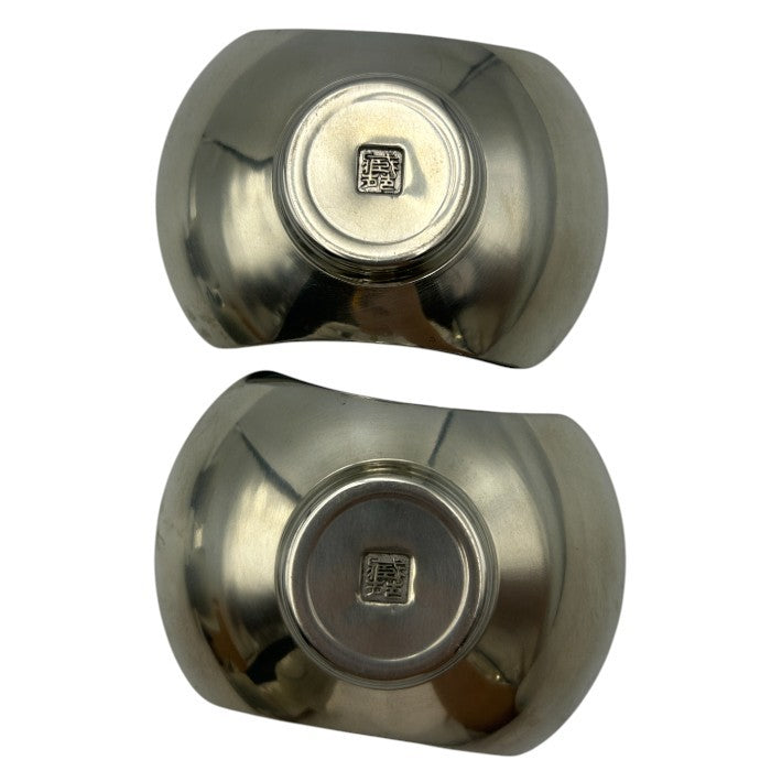 静寿居 蔵苑 純錫分銅茶托 5客 和食器 小皿 お茶用品 中古 W４
