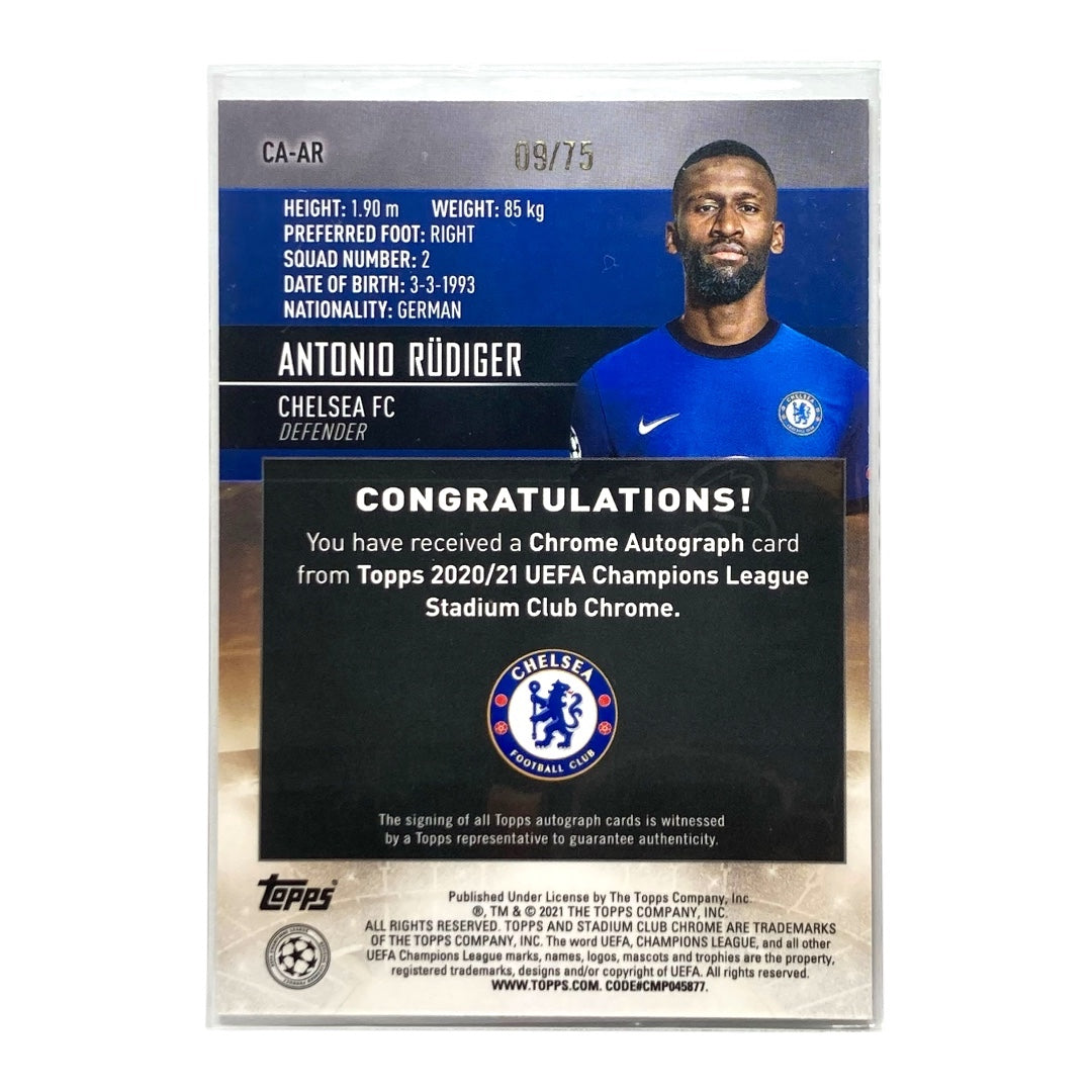 TOPPS サッカーカード STADIUM CLUB CHROME ANTONIO RUDIGER CHELSEA 09/75 #CA-AR 中古 IT2