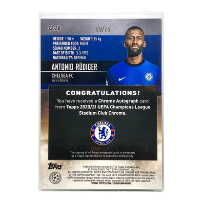 TOPPS サッカーカード STADIUM CLUB CHROME ANTONIO RUDIGER CHELSEA 09/75 #CA-AR 中古 IT2