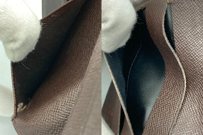 LOUIS VUITTON ルイヴィトン ダミエ エベヌ コンパクトジップ 2つ折り財布  N61668 中古 D4