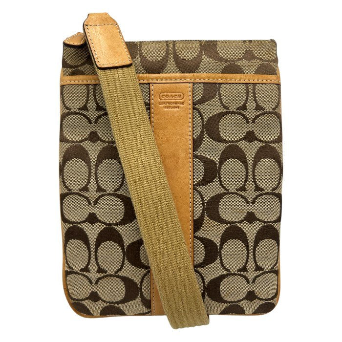 COACH コーチ シグネチャー ショルダーバッグ 鞄 ブランド ミニ コンパクト 小さめ レディース 中古 W４