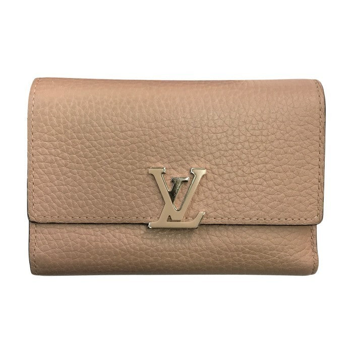 LOUIS VUITTON ルイヴィトン ポルトフォイユカプシーヌ コンパクト 財布 レディース 三つ折り ロゴ マグノリア M62156 中古 T1