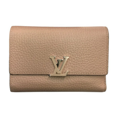 LOUIS VUITTON ルイヴィトン ポルトフォイユカプシーヌ コンパクト 財布 レディース 三つ折り ロゴ マグノリア M62156 中古 T1