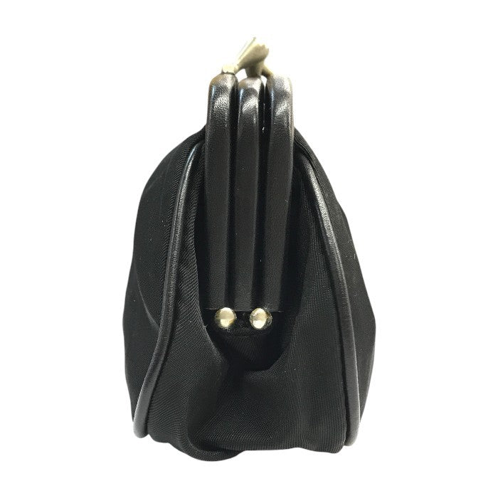 PRADA プラダ コインケース ユニセックス がま口 テスート ナイロン 三角プレート 小銭入れ 2コンパートメント ブラック 中古 T1
