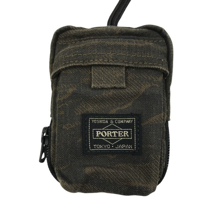 PORTER BLOCK KEY PACK TIGER キーパック タイガー キーケース ユニセックス キーホルダー スマートキー カモフラ カーキ 381-26837 中古 T1