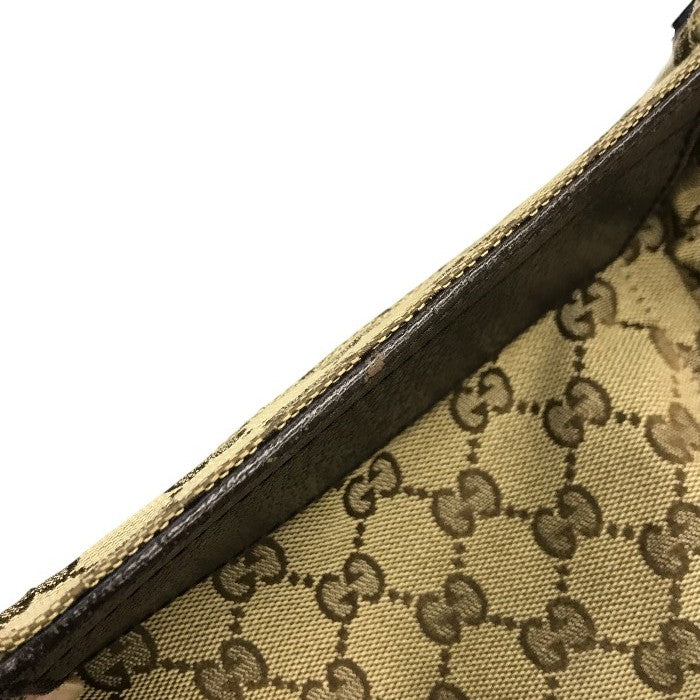 GUCCI グッチ ボディバッグ メンズ GGキャンバス/レザー ウエストポーチ 斜め掛け ショルダーバッグ ベージュ/ブラウン 28566 中古 T1