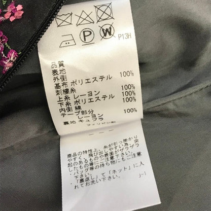 TOCCA トッカ ワンピース レディース 春夏 ノースリーブ 膝丈 花柄 総柄 ドレス 刺繍 ピンク/ブラック 2サイズ OPTOKW0560 中古 T1
