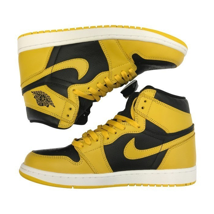NIKE AIR JORDAN 1 RETRO HIGH OG スニーカー メンズ ハイカット エアジョーダン イエロー/ブラック 28.5cm 555088-701 中古 T1