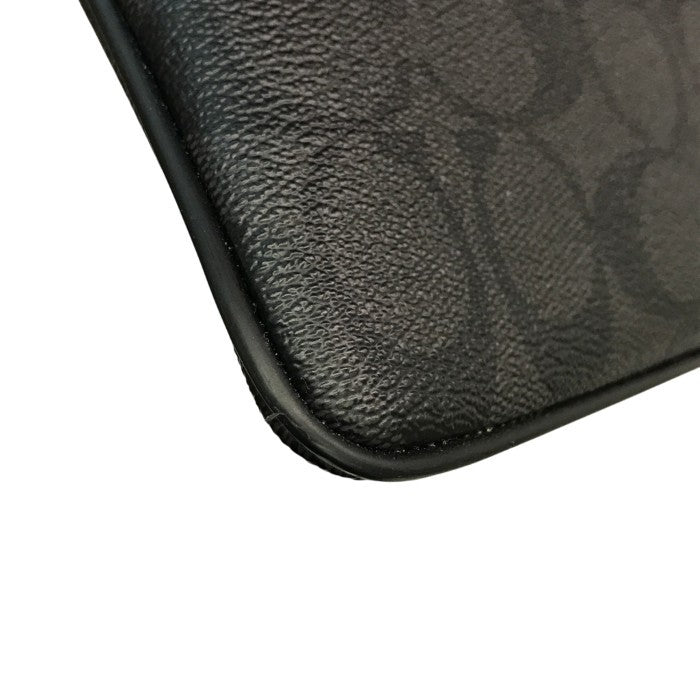 COACH コーチ クラッチバッグ メンズ PVCシグネチャー セカンドバッグ カード収納 ブラック F25520 中古 T1