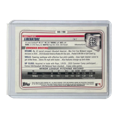 TOPPS MLBカード BOWMAN CHROME MATTHEW LIBERATORE ST. LOUIS CARDINALS /50 #BD-198 中古 IT2